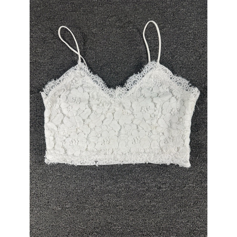SHEIN White Lace Crop Cami Top Size Small‎ - Side Zip